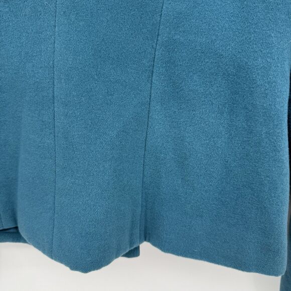 Spense Turquoise Blue Felt Soft Blazer Jacket Ruffle Y2k Size Large - Picture 8 of 9